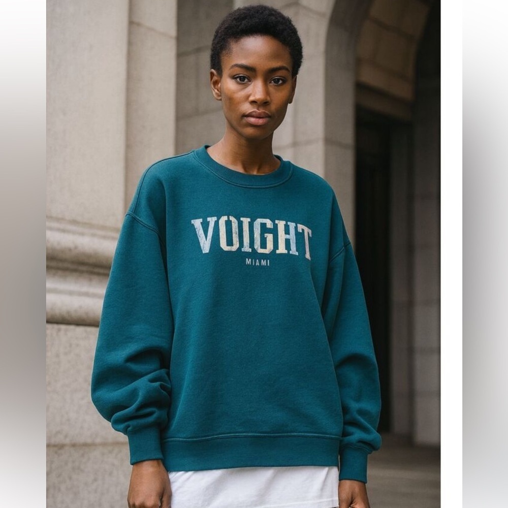 Voight by Valentina Miami Embroidered Crewneck Sweatshirt Unisex Medium Casual